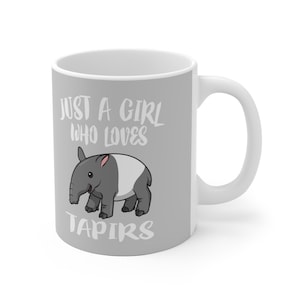 Just A Girl Who Loves Tapirs Tee Coffee Mug, Tapir Lover Gift, Tapir Animal Mug