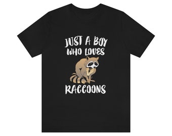 アライグマが大好きな男の子のシャツ、アライグマ好きのシャツ、アライグマシャツ、アライグマ好きへのギフト、動物シャツ
