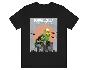 Budgiezilla Budgie Parrot Shirt, Budgie Lover Shirt, Budgie Shirt, Funny Budgie Gift, Boy Girl Shirt