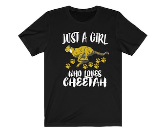 Just A Girl Who Loves Cheetah Shirt, Cheetah Shirt, Cheetah Lover Shirt, African Cheetah, Animal Adult Toddler Infant Kids Gift T-Shirt