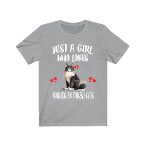 Chemise Just A Girl Who Loves Chats des Forêts Norvégiennes, Chemise pour amoureux des chats norvégiens