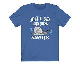Just A Boy Who Loves Schnecken Shirt, Schnecken Liebhaber Shirt, Schnecke Shirt, Schnecken Liebhaber Geschenk, Tier Erwachsene Kinder T-Shirt