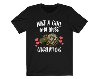 Camiseta "Solo una chica que ama las pitones alfombra", regalo para amantes de las pitones.
