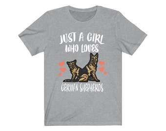 Solo una ragazza che ama la camicia dei pastori tedeschi, la camicia dell'amante del cane, la camicia del pastore tedesco, l'amante degli animali Adult Toddler Infant Kids Gift T-Shirt