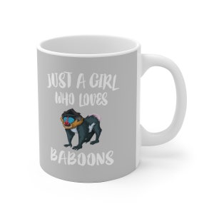 Just A Girl Who Loves Baboons Tee Coffee Mug, Baboon Lover Gift, Baboon Animal Mug