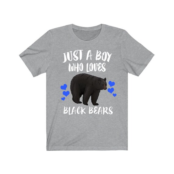 トップス ansdotsloevner Tiny Tee Black / Bear S Just A Boy Who Loves Black Bears Shirt, Black Bear Lover Shirt