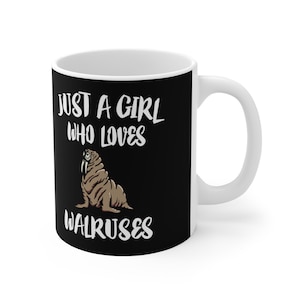 Just A Girl Who Loves Walruses Tee Coffee Mug, Walrus Lover Gift, Walrus Animal Mug