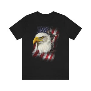 American Bald Eagle USA Flag Shirt, Eagle Lover Shirt, American Patriot Gift, USA Flag Boy Girl Shirt, Animal Adult Toddler Kids T-Shirt