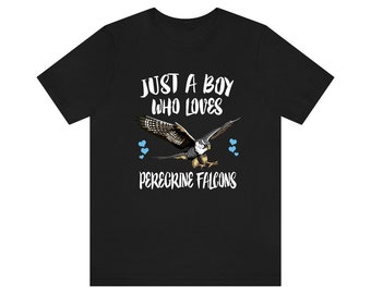 Just A Boy Who Loves Peregrine Falcons Shirt, Peregrine Falcon Lover Shirt, Falcon Shirt, Bird Lover Gift, Animal Adult Kids T-Shirt