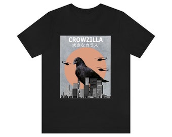 Crowzilla Krähen Vögel Shirt, Krähen Liebhaber Shirt, Birding Shirt, Lustige Krähe Liebhaber Geschenk, Tier Erwachsene Kinder T-Shirt