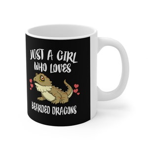 Just A Girl Who Loves Bearded Dragons Lizard Tee Coffee Mug, Bearded Dragon Lover Gift, Bearded Dragon Animal Mug