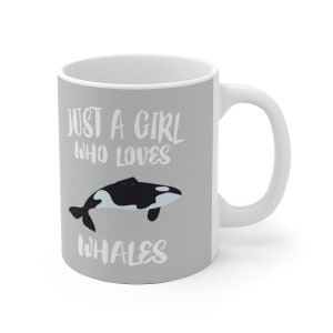 Just A Girl Who Loves Whales Orca Tee Coffee Mug, Whale Lover Gift, Whale Animal Mug
