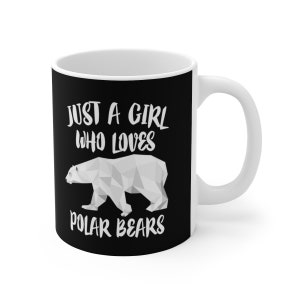 Just A Girl Who Loves Polar Bears Tee Coffee Mug, Polar Bear Lover Gift, Polar Bear Animal Mug
