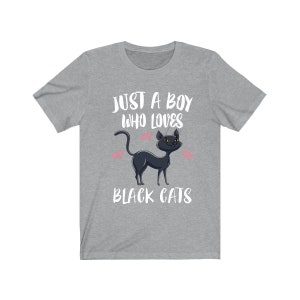 Just A Boy Who Loves Black Cats Ok Shirt, Cat Lover Shirt, Cat Dad Shirt, Funny Cat Gift, Boy Girl Shirt