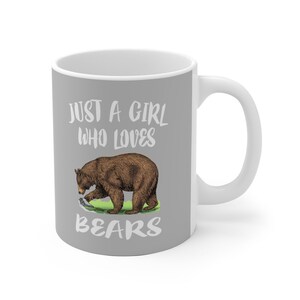Just A Girl Who Loves Bears Tee Coffee Mug, Bear Lover Gift, Bear Animal Mug