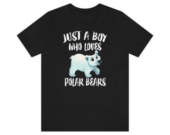 Apenas um menino que ama camisa de ursos polares, camisa de amante de urso polar, camisa de urso polar, presente de amante de urso polar, camiseta infantil para adultos e animais