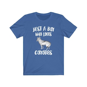 Just A Boy Who Loves Coyotes Shirt, Coyote Lover Shirt, Coyote Shirt, Coyote Lover Gift, Animal Adult Kids T-Shirt
