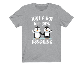 Just A Boy Who Loves Pinguins Shirt, Pinguin Liebhaber Shirt, Vogel Shirt, Pinguin Liebhaber, Tier Erwachsene Kinder Shirt
