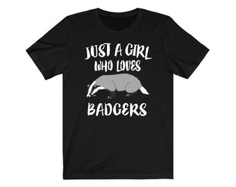 Apenas uma menina que ama camisa de texugo, camisa de amante de texugo, presente de amante de texugo, camisa de texugo, camiseta de animal adulto criança crianças