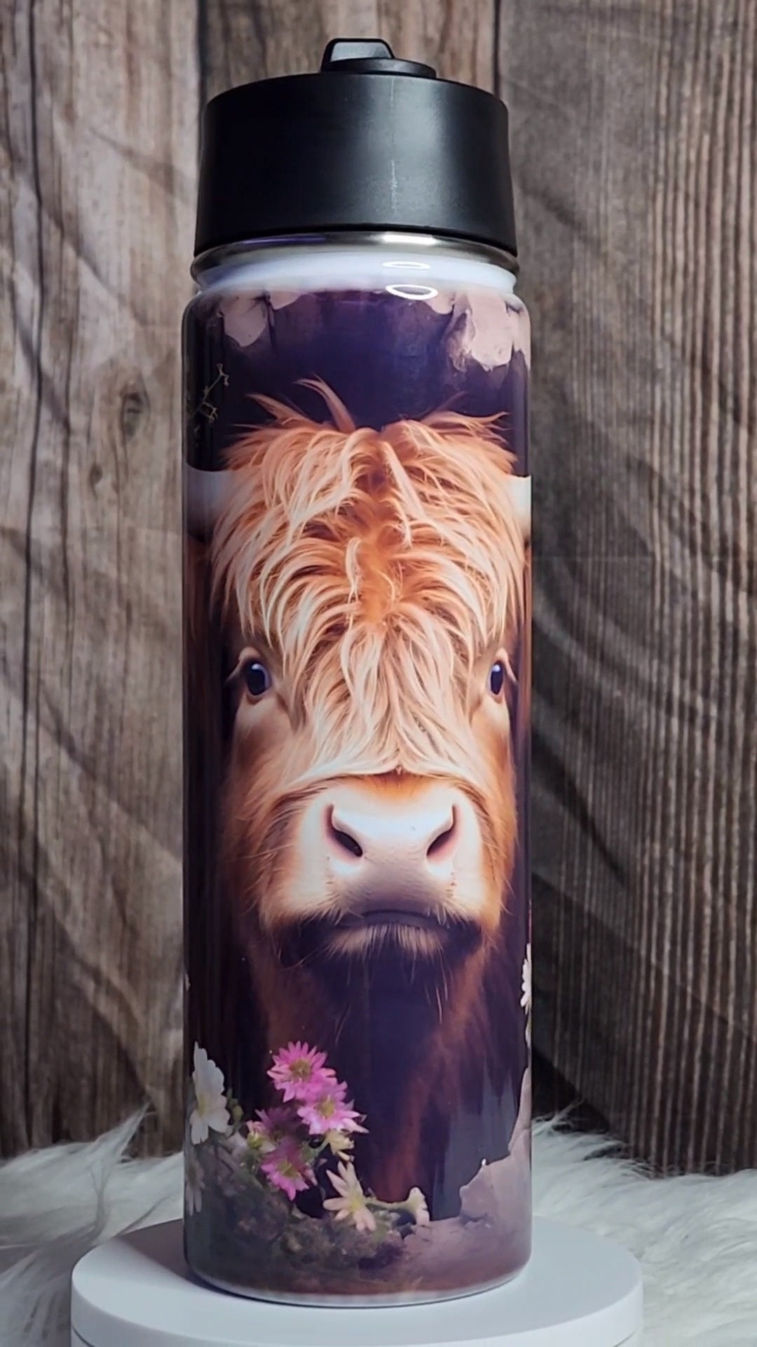 Highland Cow Water Bottle 22oz Etsy