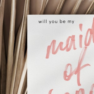 Maid of Honor Proposal Card, INSTANT DOWNLOAD, handwritten font, minimalist image 4