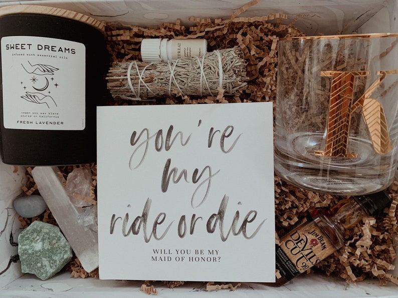 Maid of Honor Proposal Card, You're my Ride or Die, INSTANT DOWNLOAD, handwritten font, minimalist image 2