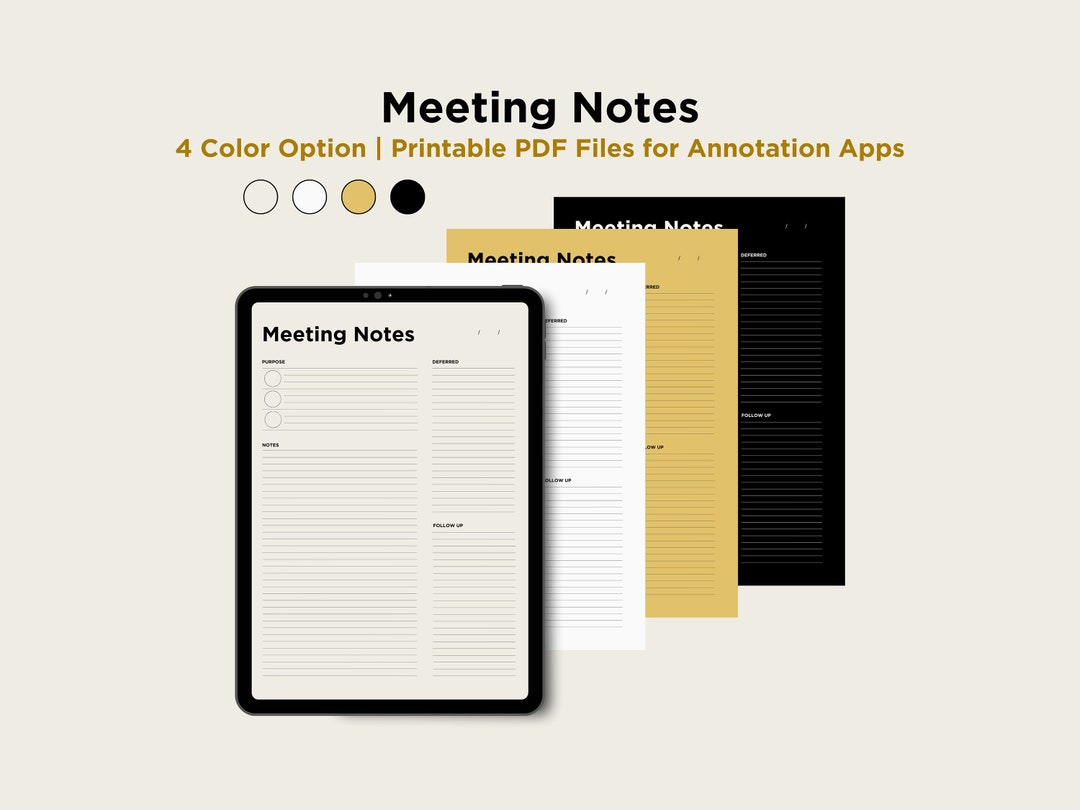 Digital Meeting Minutes and Meeting Agenda Time Saver for Etsy