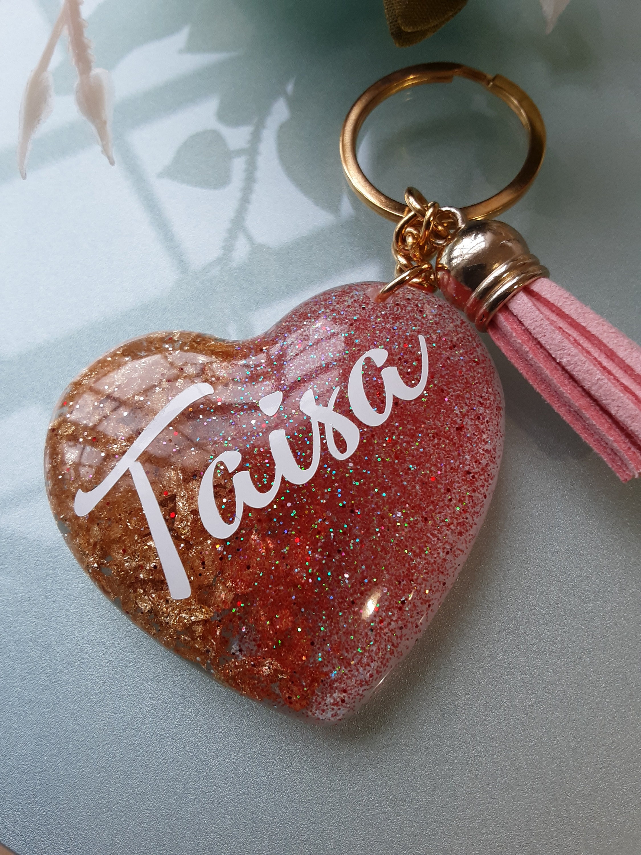 Personalised Resin Keychain/heart Custom Keychain/resin