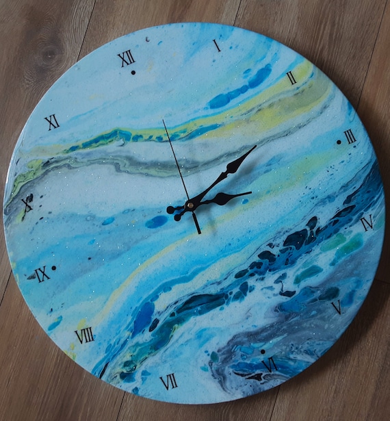Unforgettable Resin Art Clock/ Love Infinity Sea Time Art Resin