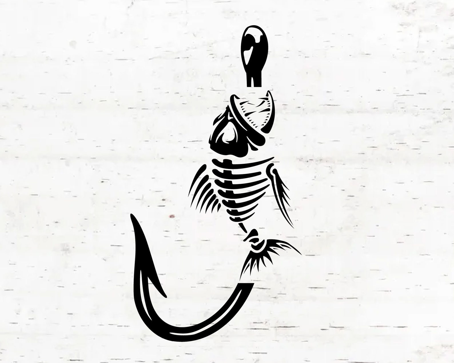 Skeleton Fish Svg Digital Download Fisherman Svg Fish Hook - Etsy Australia