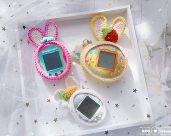 Handmade Crochet Bunny Tamagotchi Case | Kawaii Tama Cover