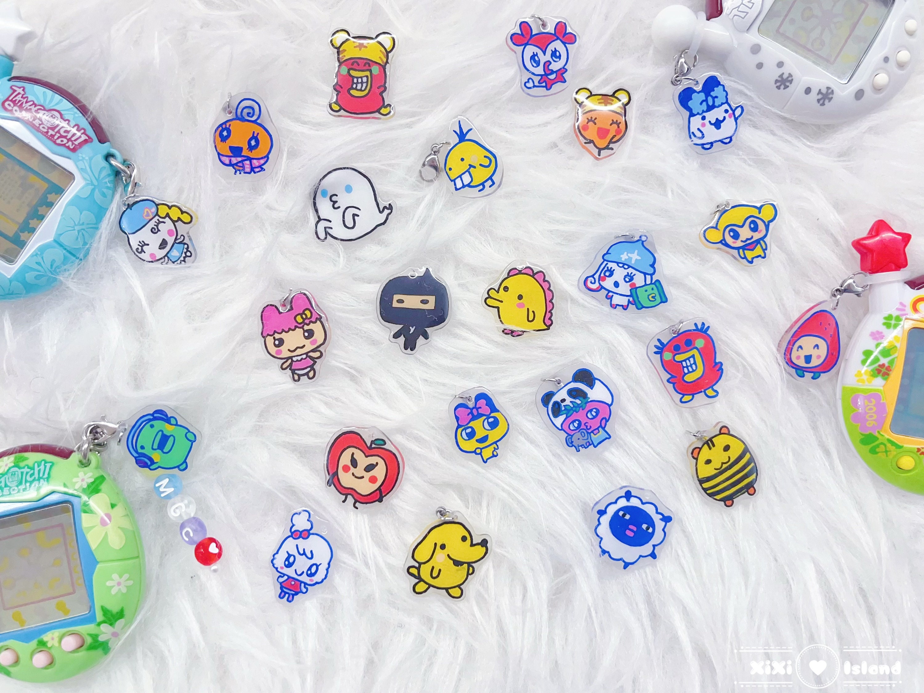 Cute/kawaii Tamagotchi Shrink Plastic Charm | Tama Magnet Cute/kawaii Tamagotchi Shrink Plastic Charm | Tama Magnet