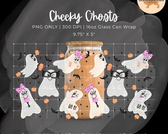 Brutaal spookglas kan inpakken PNG, Libbey 16pz bekeromslag, sublimatie, leuke Halloween-spookkop, sublimatie, Libbey-glasblik, koffiekopje herfst