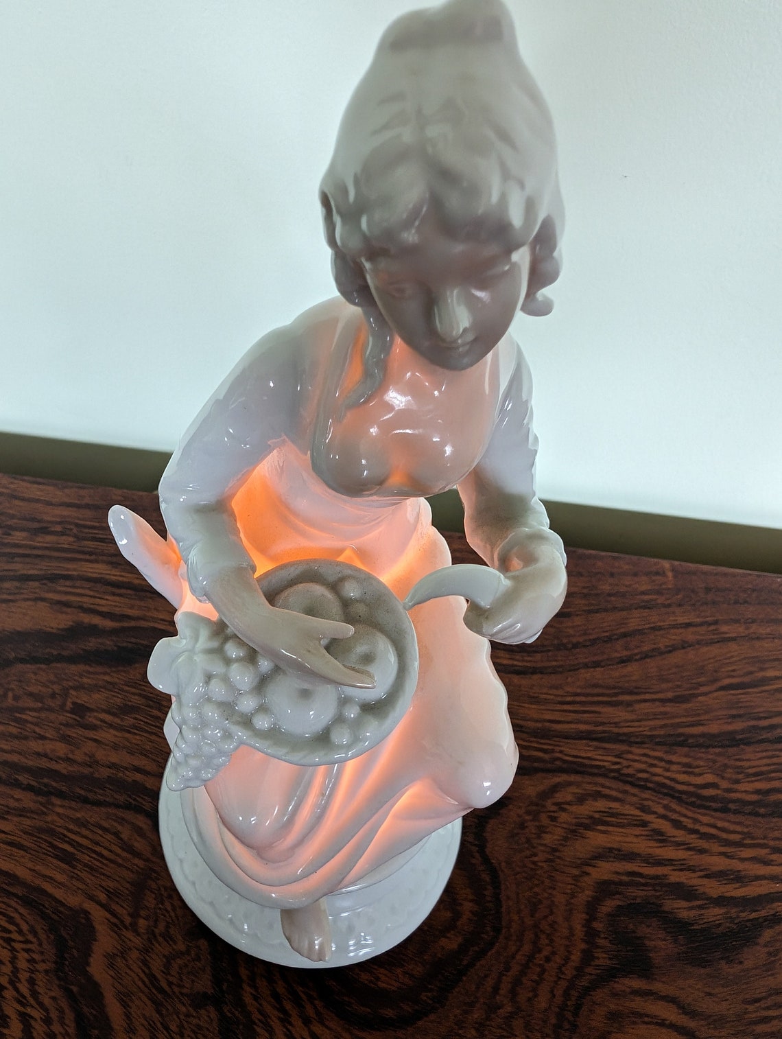 Vintage I W Rice & Co Porcelain Victorian Lady Night Light - Etsy