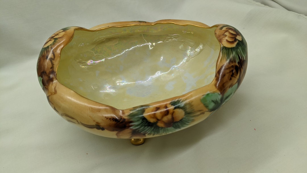 Antique BRC Bavarian Footed Bowl, Hand Painted. Etsy