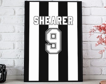 Alan Shearer Newcastle United Football Shirt Print