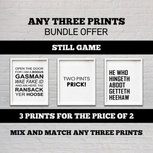 Still Game Scottish TV Show Prints | Set of 3 Prints | 3 for 2 | Choose from 36 Quotes