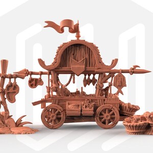 Protein Cart - Medieval Market Terrain suitable for 28 and 32mm - Figures for D&D, Pathfinder and other RPG's  - Terrain Essentials