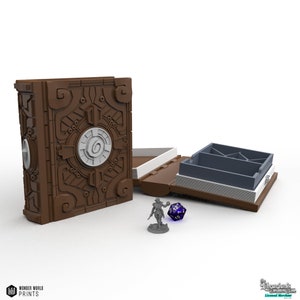 Stones of the Past - サイコロ、カード、ミニチュア、タロットデッキ用のパーソナライズされた収納ボックス - Librarian's Enchanted Tome