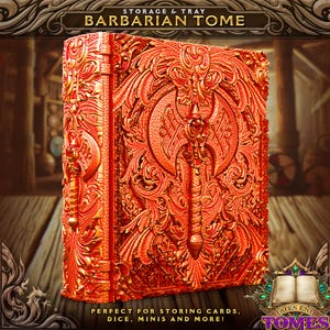Barbarian Tome by Fates End - Cartas de Magia, Dados e Mini Armazenamento para D&D, Pathfinder e outros jogos de RPG