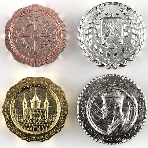 Medieval Coins - Life-sized prop for cosplay, LARPing and RPG games like D&D, Pathfinder and other RPG's