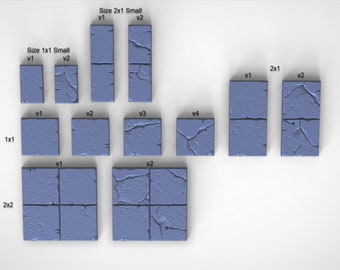 Floor Tiles - Flat Stone - Dungeon Lab - Modular Dungeon Terrain System - D&D, Pathfinder, Dungeon Bowl, RPG Games