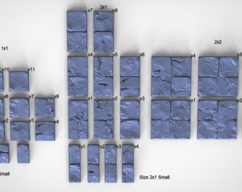 Floor Tiles - Large Stones - Dungeon Lab - Modular Dungeon Terrain System - D&D, Pathfinder, Dungeon Bowl, RPG Games
