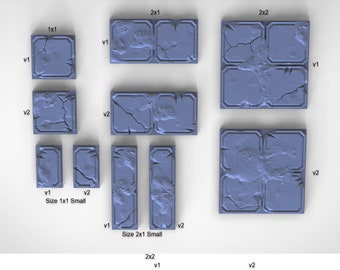 Floor Tiles - Carved Stone - Dungeon Lab - Modular Dungeon Terrain System - D&D, Pathfinder, Dungeon Bowl, RPG Games