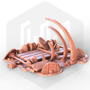 Orc Camp Damaged Cart suitable for 28 and 32mm - Figures for D&D, Pathfinder and other RPG's  - STL Miniatures