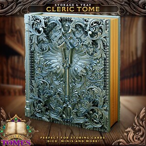 Cleric Tome di Fates End - Carte magiche, dadi e mini contenitori per D&D, Pathfinder e altri giochi di ruolo