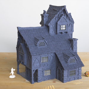 Medieval Mansion - Black Scrolls Games - City of Tarok - 28/32/40mm Scale 3D Printed Tabletop Miniature