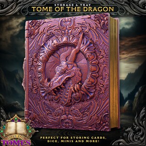 Dragon Tome by Fates End - Cartas de Magia, Dados e Mini Armazenamento para D&D, Pathfinder e outros jogos de RPG