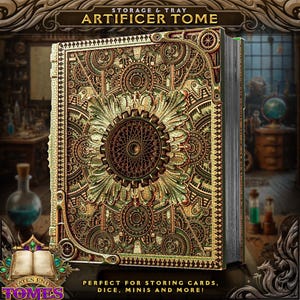 Artificer Tome by Fates End - Cartas de Magia, Dados e Mini Armazenamento para D&D, Pathfinder e outros jogos de RPG