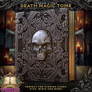 Death Magic Tome by Fates End - Cartas de Magia, Dados e Mini Armazenamento para D&D, Pathfinder e outros jogos de RPG